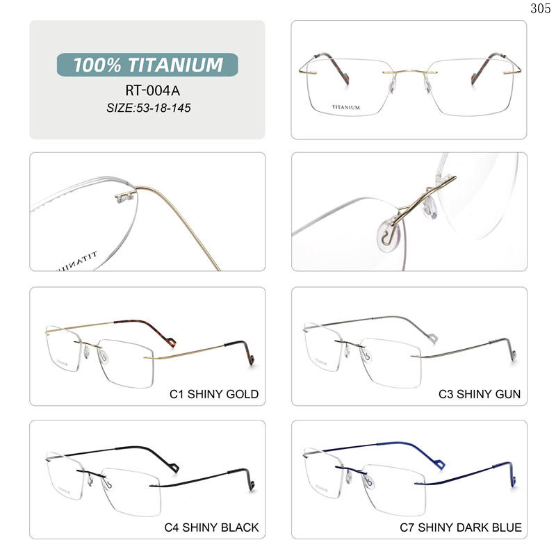 Dachuan Optical RT-001A China Supplier Classic Design Titanium Optical Glasses With Metal Hinge (5)