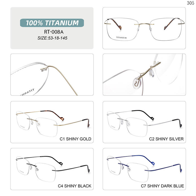 Dachuan Optical RT-001A China Supplier Classic Design Titanium Optical Glasses With Metal Hinge (9)