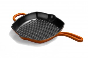 ዝቅተኛ MOQ Camping Square Enamel Cast Iron Grill Steak Pan