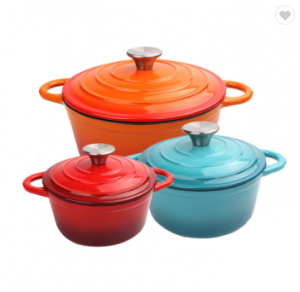 Hot Selling Custom Logo Cast Iron Non-Stick Cookware Casserole Russian Enamel Soup Pots