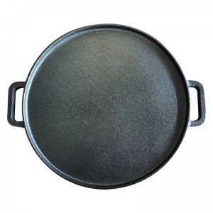 Pre-Seasoned High Quality Reversible Double Yakashandiswa Flat Cast Iron Grill Pans / BBQ Griddle Plate