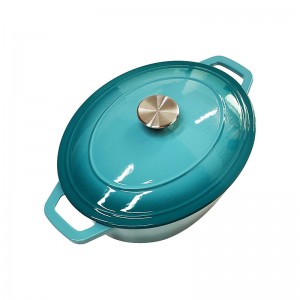 Hot selling  Oval Enamel Cast Iron Casserole Pot With handle