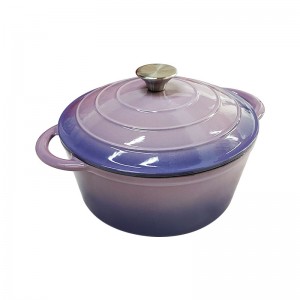 Large Capacity Round Enamel Cast Iron Casserole Pot With Two Handles