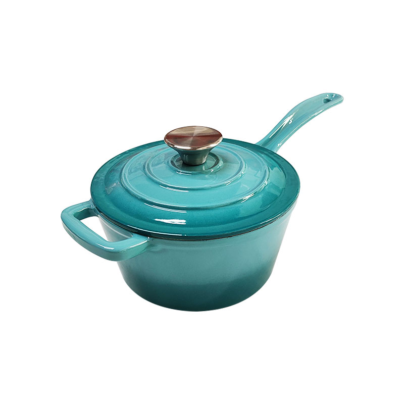 Hot sale Enamel Coating Roasting Pot - Enameled Customizable High Quality  Cast Iron  Milk Pan / Stock Pot With Long Handle – DEBIEN