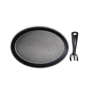 Pre-Seasoned Cast Iron Bread Pan With A Fork For Kitchen