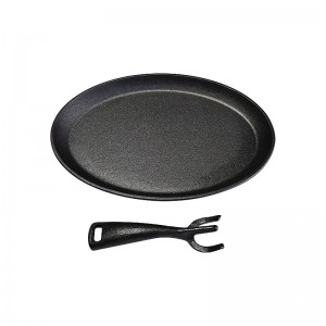 Pre-Seasoned Cast Iron Bread Pan With A Fork For Kitchen
