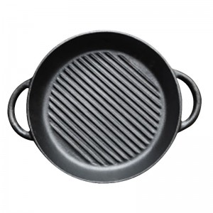 Napasibo nga Pre-seasoned Cast Iron Grill Pan/ BBQ Griddle Plate