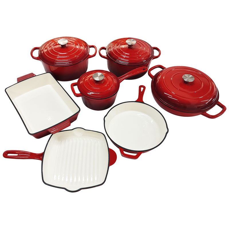 Customizable  Enameled Cast Iron Non Stick Cookware Set Cooking Pot Set For Kitchen Featured Image