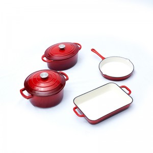 Hot-selling Heart Shape Casserole - Enamel Cast Iron Cookware Set – DEBIEN