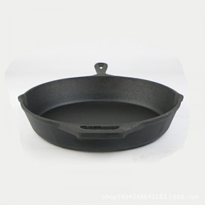 Нелепливи садови за готвење за домаќинство Црно пржено тенџере за готвење Леано железо Тава Леано железо претходно зачинет слој