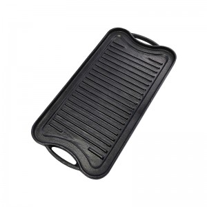 BBQ Non Stick  Pre-seasoned Cast Iron Reversible Grill / Griddle Plate