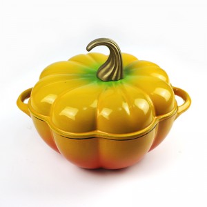 Premium Cast Iron Enamel Pot / Casserole With Pumpkin Shape