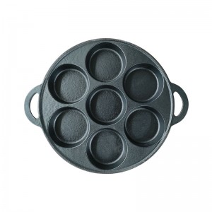 High Quality Pre-Seasoned Cast Iron Cookware Nonstick Cake Mould Pan/ Egg Frying Pot