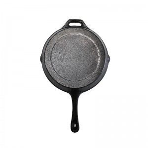 High Quality Pre-seasoned Camping Round  Cast Iron  Skillet With Rib