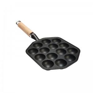 Pre-Seasoned 14 Holes Cast Iron  Cake Mould Pan/ Egg Frying Pot