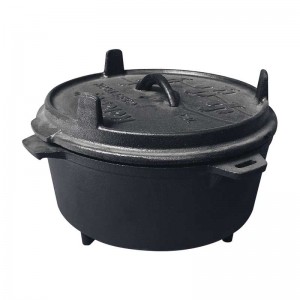 Portable 3 Legs Cast Iron Cookware Dutch Oven Camping Cooking Pot