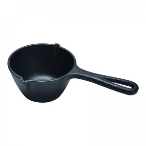High Quality Round Pre-seasoned Cast Iron One-piece Stockpot With One Long Handle