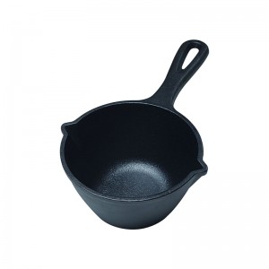 High Quality Round Pre-seasoned Cast Iron One-piece Stockpot With One Long Handle