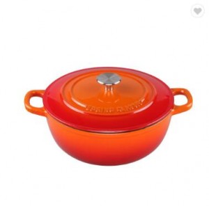 Round Casserole Set Kitchen Cookware Cast Iron Enamel Pot With Lid