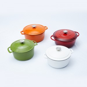 Double Ears Colorful Enamel Cast Iron Casserole cookware pots