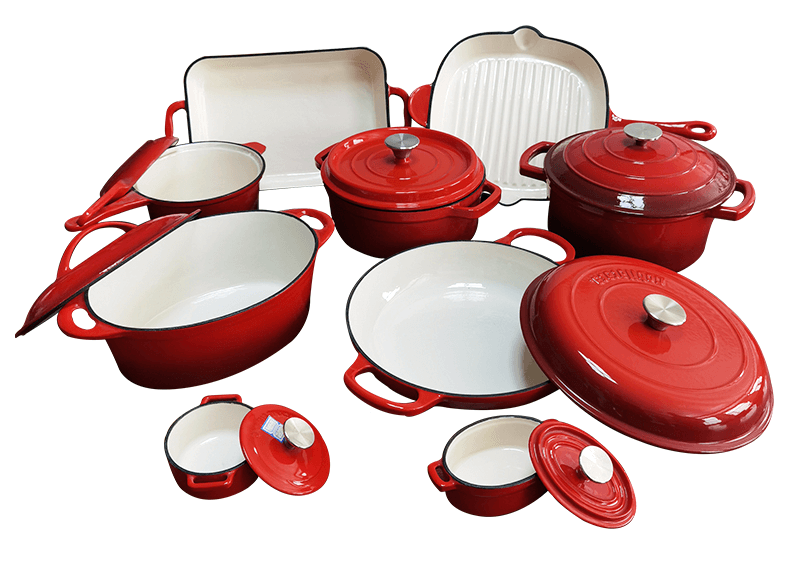 Portable and practical cast iron cookware set