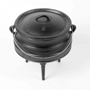 Pre-seasoned South Africa Cast Iron Potjie Pot with Three Legs