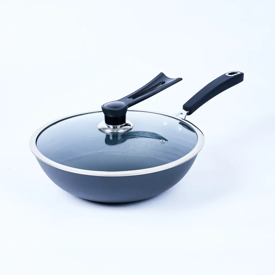 High Quality Casting Iron Big Size Wok - Pre-Seasoned Non-stick Cast Iron Wok With One Rivet Wooden Handle – DEBIEN