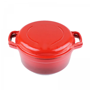 2022 High quality Casserole Dish Cast Iron - Multi Function Premium Enameled Double Use 2 In 1 Cast Iron Dutch Oven With Skillet Lid – DEBIEN
