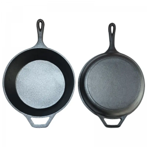 Mahabang Handle Pre-seasoned Cast Iron Cookware Pan 2 in 1 With Flat Bottom