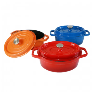 បុព្វលាភ Enamel Cast Iron Casserole Cooking Pot / Frying Pan