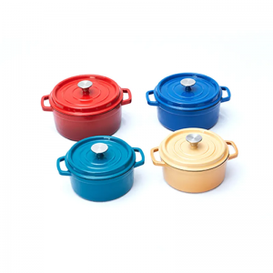 Premium Double Ears Cast Iron Casserole  Pot With Colorful Enamel Coating
