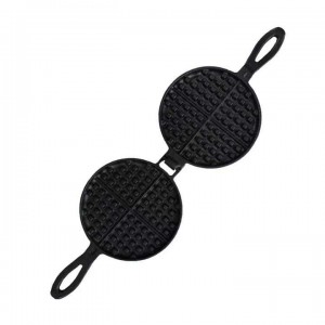Wholesale Round Cast Iron Household Breakfast Waffle Double Sided Frying Pan