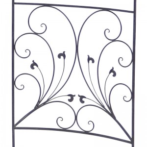 Gazebo da giardino rustico in metallo con decorazioni di gigli in filo metallico per la vita all'aperto o decorazioni per matrimoni