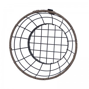 Fructus Basket Cum fixa Hanger Metal & Wicker Texta pro Domo Vivi