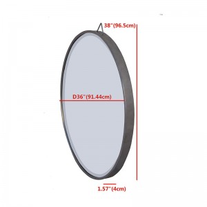 Modern Round Wall Mirror Beveled for Bedroom Washroom Porch