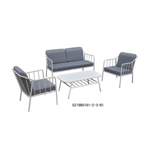Conjunto moderno de sofá lounge de 4 lugares com almofadas para ambientes externos ou internos
