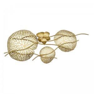 Metal Wall Art Decoration Luxury Golden with Cut-out Discs