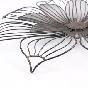 Modern Wire Flower Wall Art Deco 23.5 Inch Round 2-layers Petal Wall Plaque