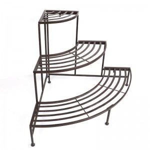 3 Tiers Metal Ladder Plant Stand Pot Flower Display Shelf Corner Rack for Home Garden Patio and Balcony
