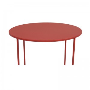 Interior Side Table Weather Resistant Coffee Table Round End Table with Red Color