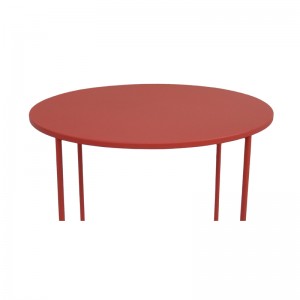 Interior Side Table Weather Resistant Coffee Table Round End Table with Red Color