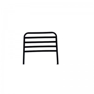 Black Stackable Chair Elegant Metal Patio Chair Outdoor Dining Chair with Iron Slats