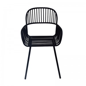Patio Dining Stackable Chair Reinforced Steel Frame Metal Chair Modern Chair Outdoor Furniture