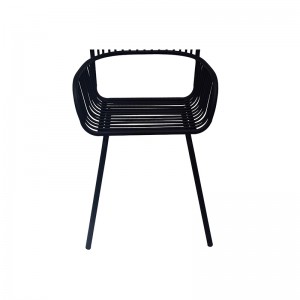 Patio Dining Stackable Chair Reinforced Steel Frame Metal Chair Modern Chair Outdoor Furniture