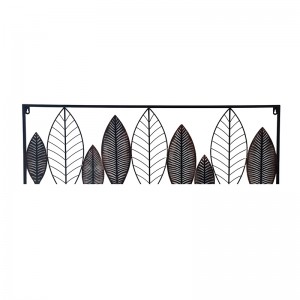 Metal Wall Decor Leaf Wall Hanging Home Decor with Frame Wall Art Sculpture for Living Room
