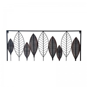 Metal Wall Decor Leaf Wall Hanging Home Decor with Frame Wall Art Sculpture for Living Room