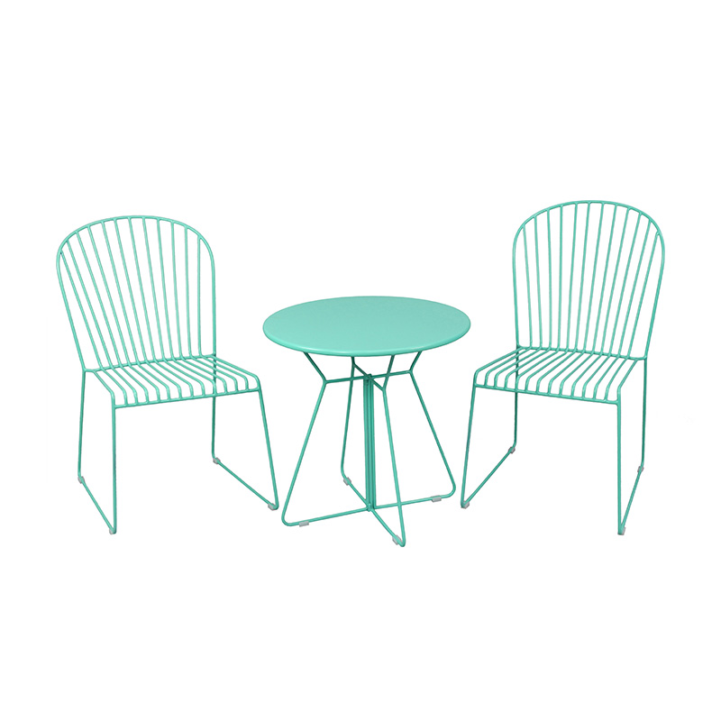 Ensemble de table et chaises de bistro moderne 3 pièces avec plateau solide pour jardin, cour et balcon
