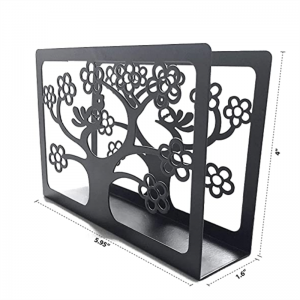 Whittlewud Napkin Holder, Tree & Bird Design Black Metal Tabletop
