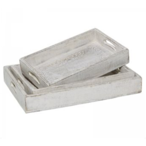 Beautiful Rustic Wood Tray MyGift Rustic White washed Wood Serving