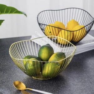 Kitchen Counter Fruit Bowl Metal Wire Fruit Basket Bowl Candy Snack Storage Holder